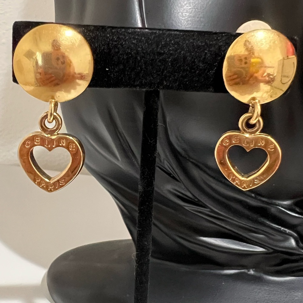 Celine Gold Heart Earrings